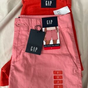 GAP Red and Pink Girlfriend Twill Shorts